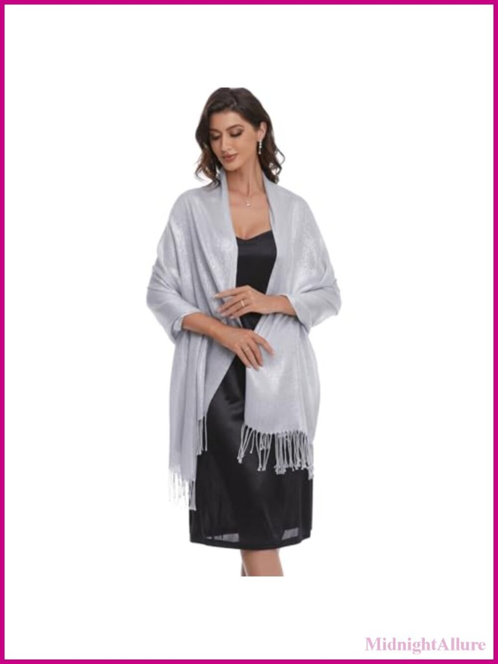 Metallic Sparkle Shawl Wrap Wedding Pashmina Evening Dress Cover Up